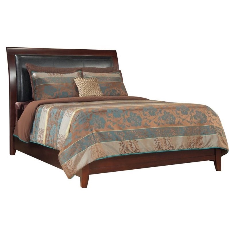 Modus Furniture City II Upholstered Low Profile Sleigh Bed in Coco 1X50LX