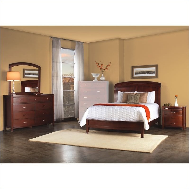 modus furniture brighton wood low profile sleigh bed 4 piece bedroom