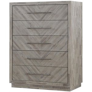 modus alexandra 5 drawer solid wood chest in rustic latte