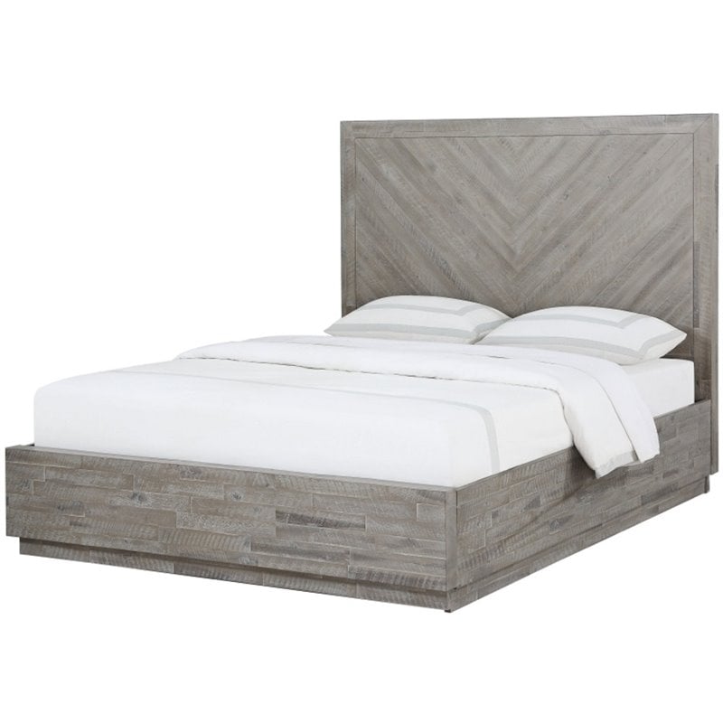 Modus Alexandra Solid Wood Queen Storage Panel Bed In Rustic Latte 5rs3p5