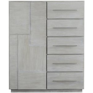 modus destination 5 drawer door chest in cotton gray