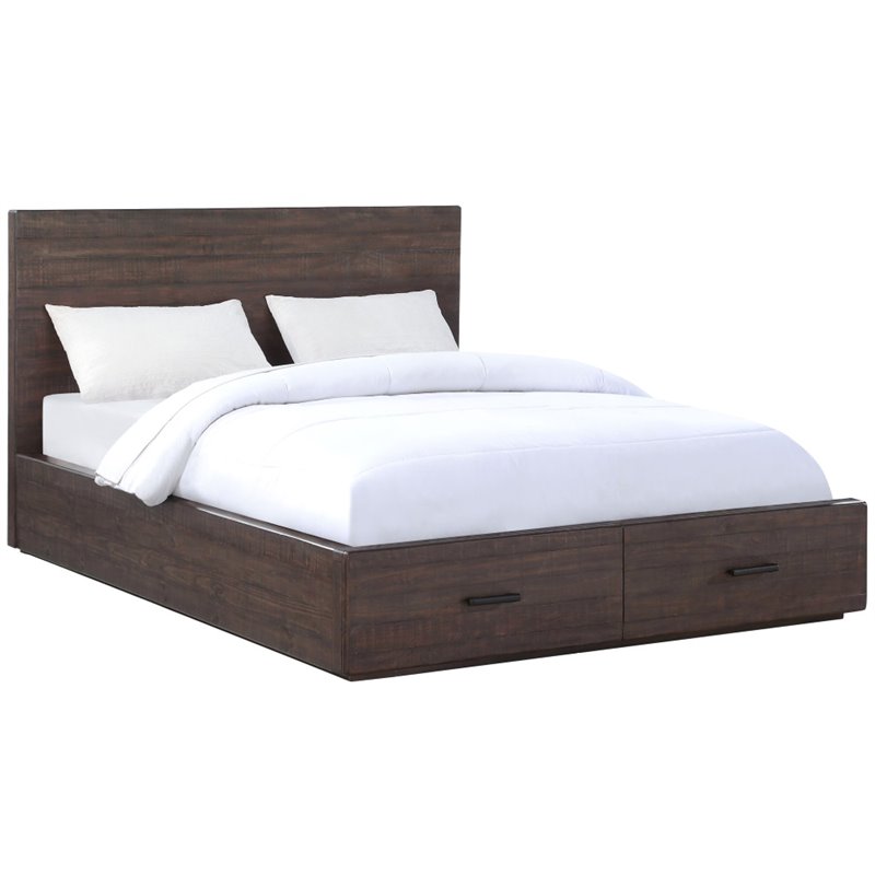 Modus McKinney Solid Wood Queen Storage Bed in Espresso Pine Cymax