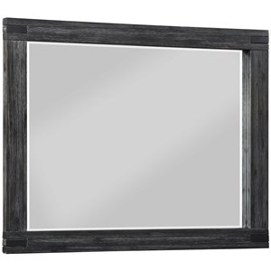 modus meadow solid wood beveled glass mirror in graphite