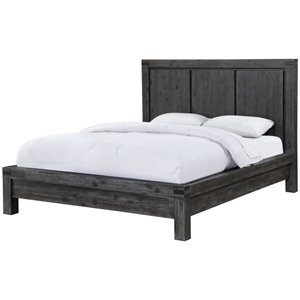 modus meadow solid wood panel platform bed in graphite