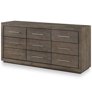 modus melbourne 9 drawer dresser in rustic dark pine