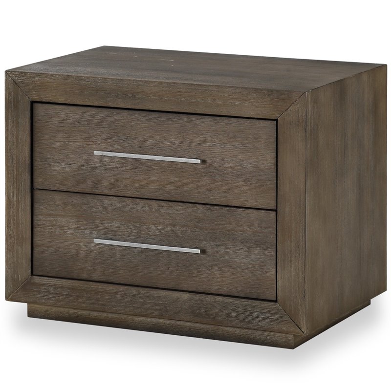 Modus Melbourne 2 Drawer Nightstand with USB in Dark Pine