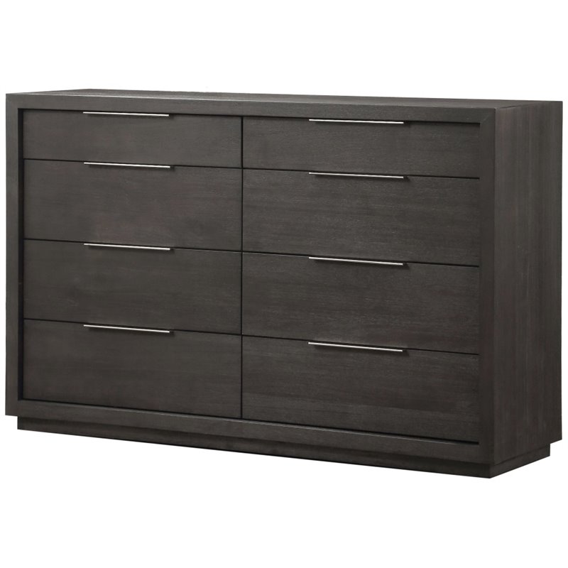 Modus Oxford 8 Drawer Dresser in Distressed Basalt Gray