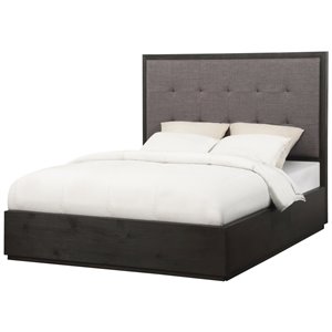 modus oxford tufted panel platform bed in basalt gray and dolphin