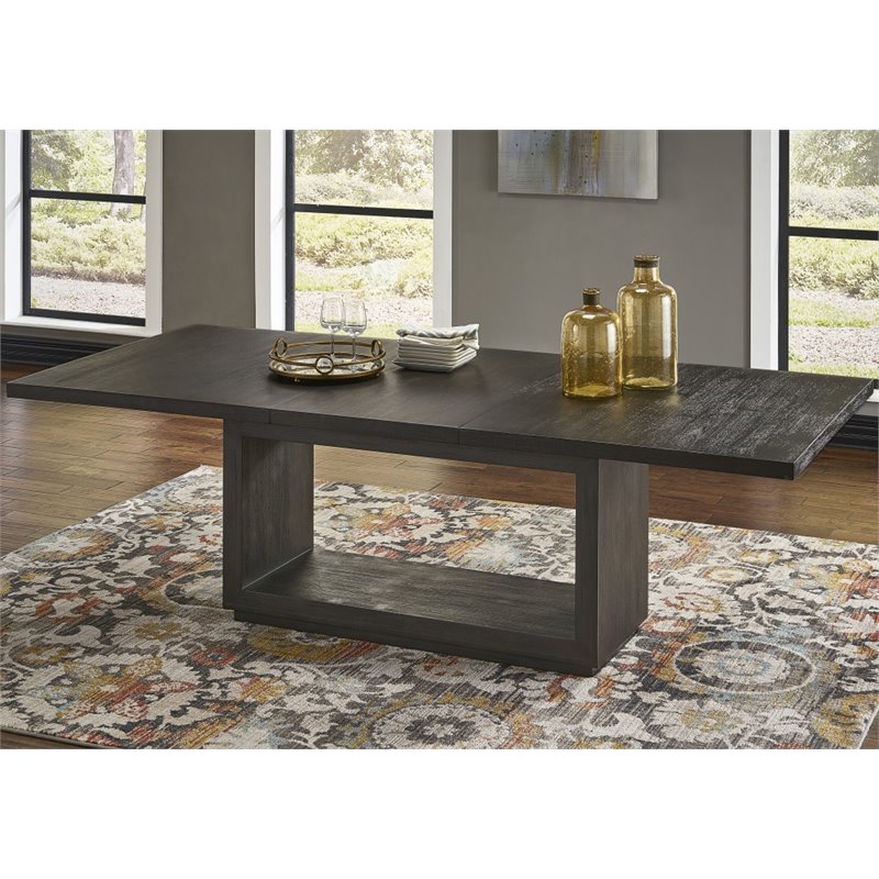 Modus Oxford Extendable Dining Table in Distressed Basalt Gray