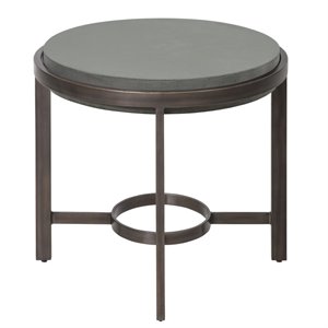 modus barcelona round concrete top end table in bronze