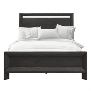 modus chloe solid wood panel bed in basalt gray