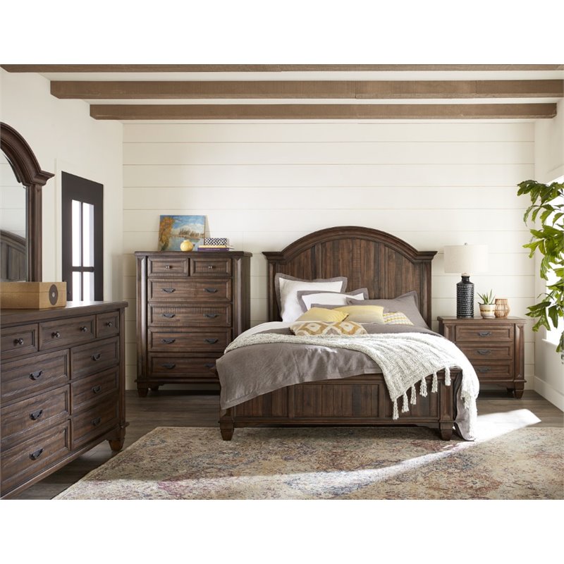 Modus Colston Queen Solid Wood Panel Bed in Burlap | Cymax Business