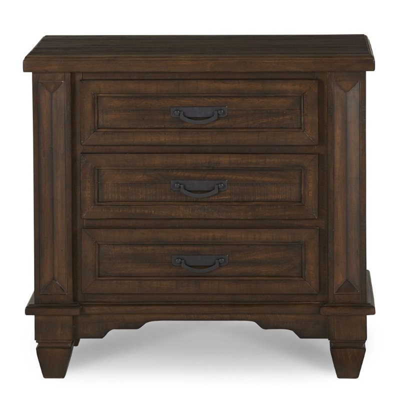 Modus Colston 3 Drawer Solid Wood Nightstand in Burlap Cymax Business