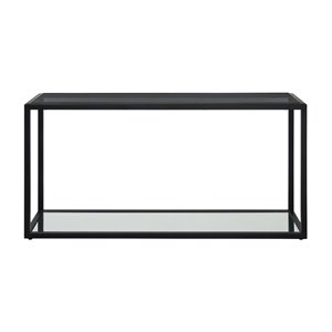 modus ellis smoked glass top console table in nutmeg