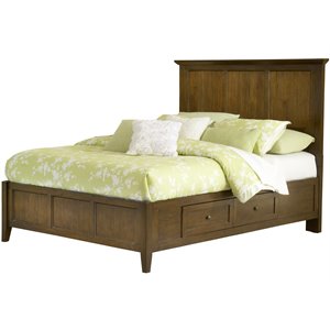 modus paragon solid wood panel storage bed in truffle