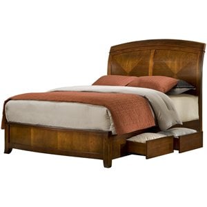 modus brighton soild wood sleigh storage bed in cinnamon