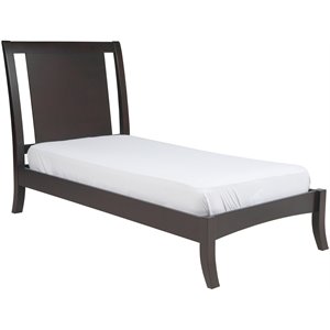 modus nevis contemporary low profile solid wood sleigh bed in espresso