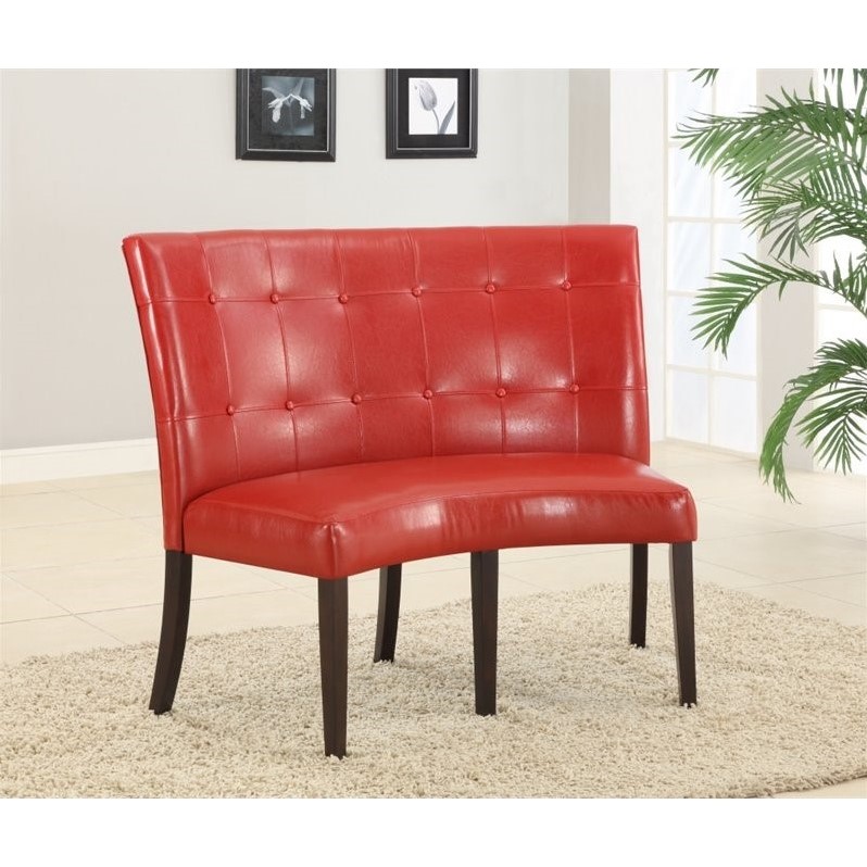 Modus Bossa Dining Height Banquette in Red Leatherette   2Y9766D