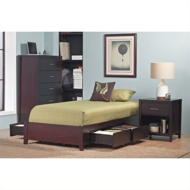 Modus Simple Platform Storage Bed in Espresso - SP23DX