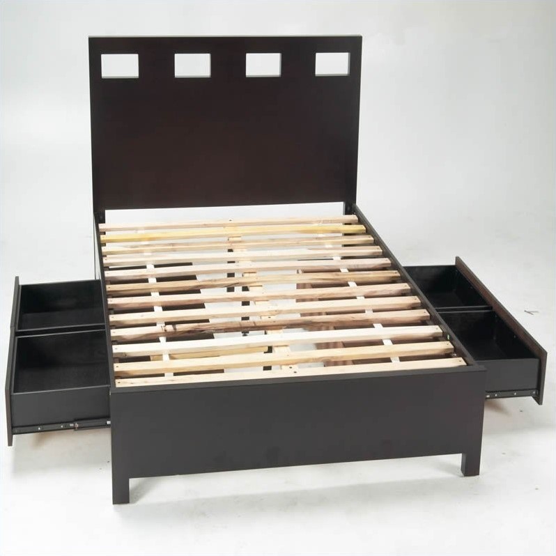Modus Furniture International Riva Platform Storage Bed in Espresso