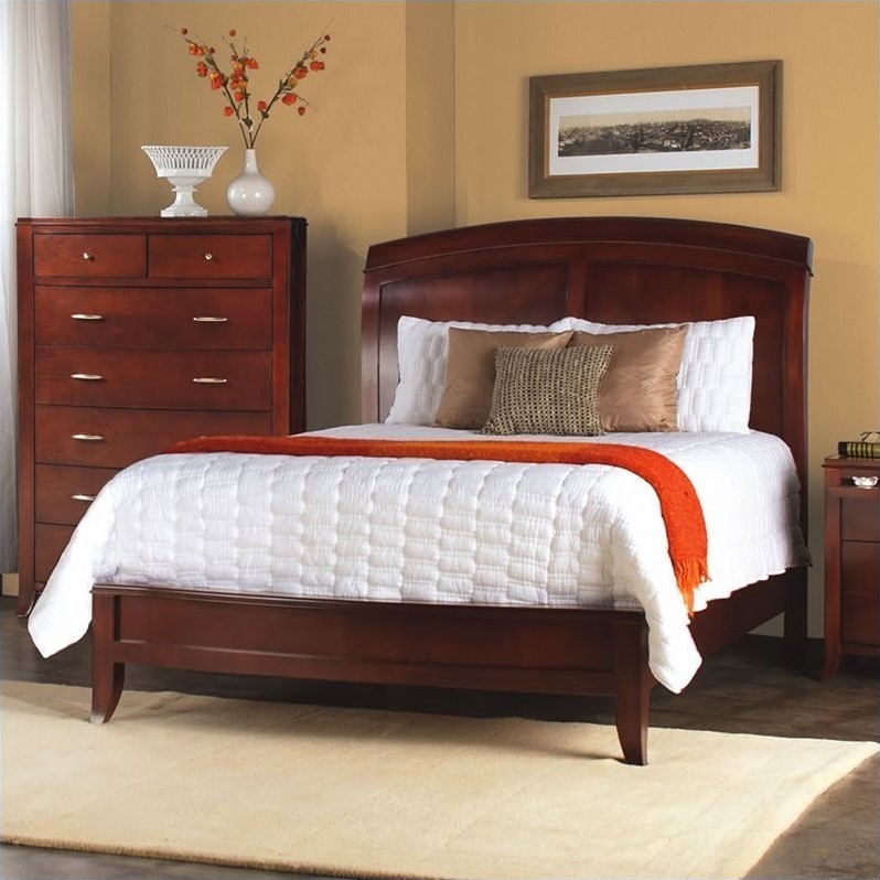 Modus Brighton Low Profile Sleigh Bed in Cinnamon 5 Piece Bedroom Set 569935PKG
