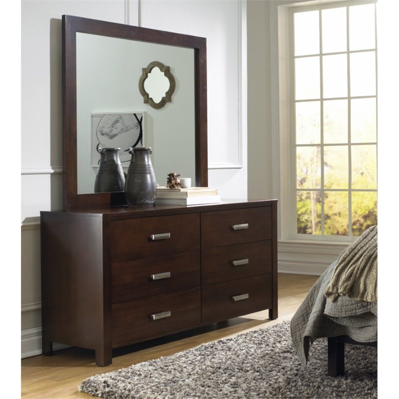 Modus Riva 6 Drawer Dresser In Chocolate Brown Rv2682
