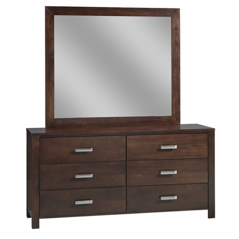 Modus Riva 6 Drawer Dresser In Chocolate Brown Rv2682