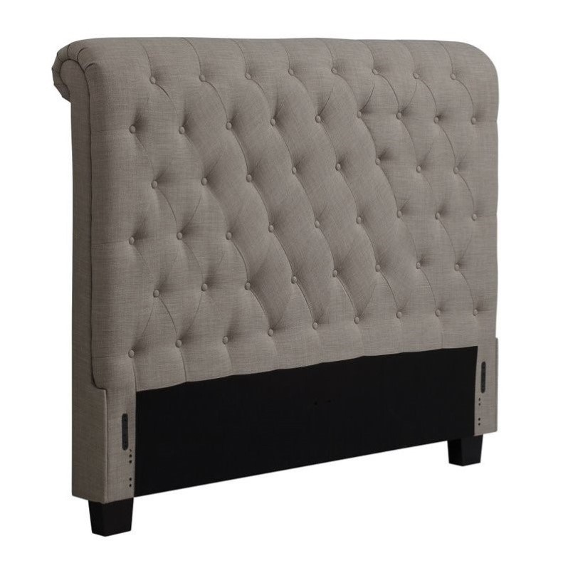 Modus Geneva Tufted Sleigh Headboard in Gray 3ZH3LXBH11