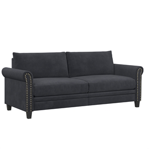 LifeStyle Solutions Fallon Sofa in Gray Microfiber Upholstery