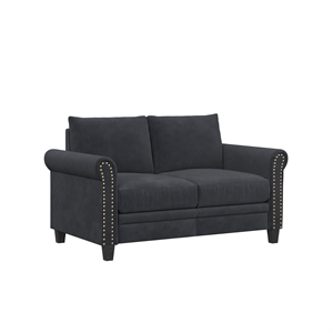 lifestyle solutions fallon loveseat in gray microfiber upholstery