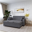LifeStyle Solutions Monroe Convertible Queen Sofa in Gray Microfiber