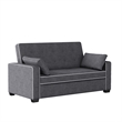 LifeStyle Solutions Monroe Convertible Loveseat in Gray Microfiber