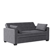 LifeStyle Solutions Monroe Convertible Loveseat in Gray Microfiber