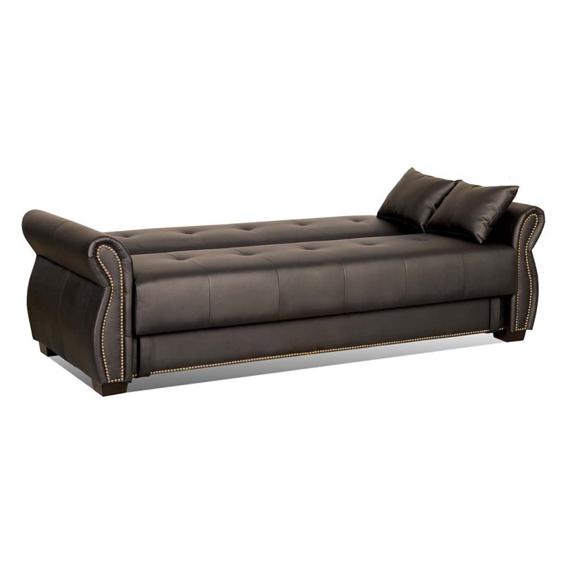 Serta Holister Faux Leather Convertible Sofa In Java