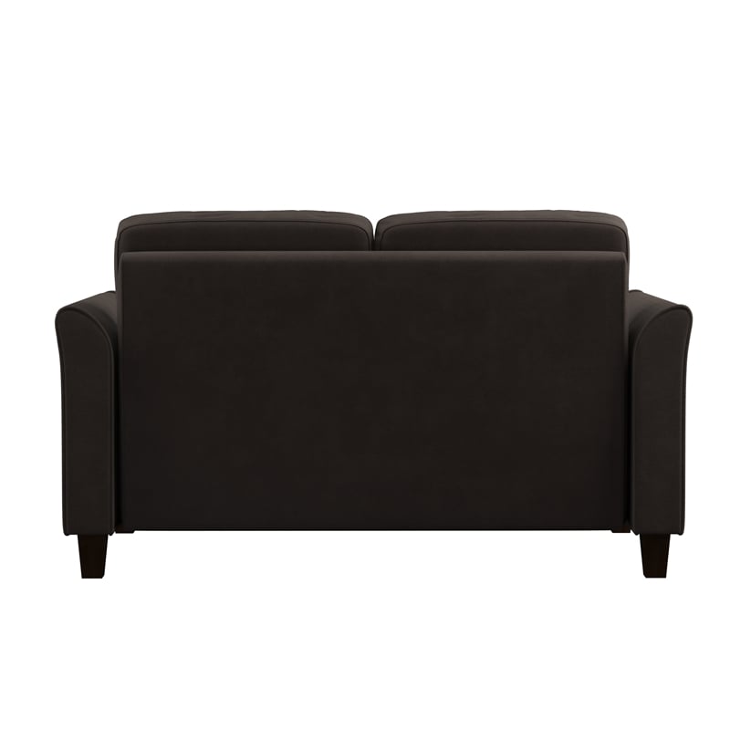 LifeStyle Solutions New Haven Loveseat in Coffee Microfiber Upholstery