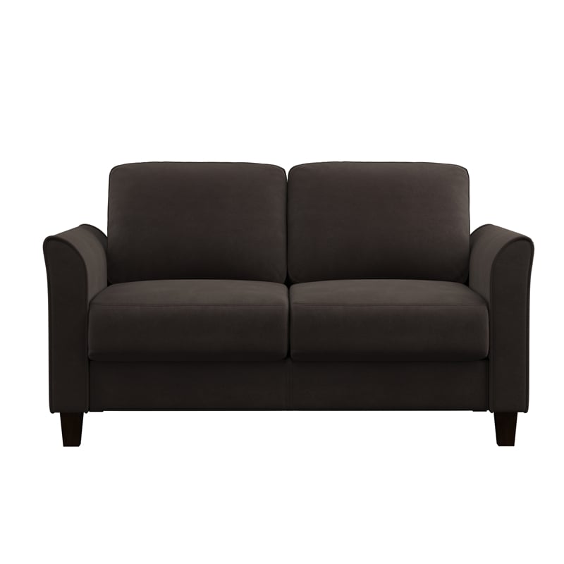 LifeStyle Solutions New Haven Loveseat in Coffee Microfiber Upholstery