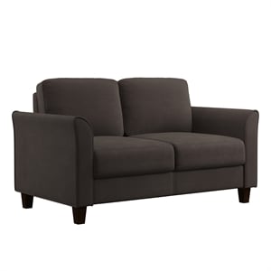 lifestyle solutions new haven loveseat in coffee microfiber upholstery