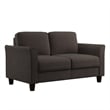 LifeStyle Solutions New Haven Loveseat in Coffee Microfiber Upholstery