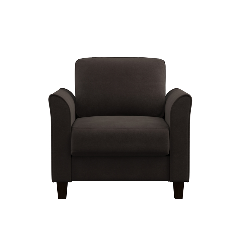 LifeStyle Solutions New Haven Chair in Coffee Microfiber Upholstery