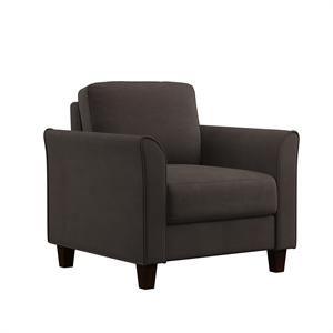 LifeStyle Solutions New Haven Chair in Coffee Microfiber Upholstery