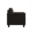 LifeStyle Solutions New Haven Chair in Coffee Microfiber Upholstery
