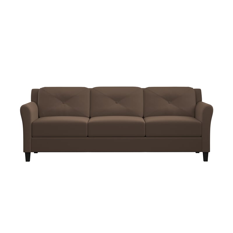 Lifestyle Solutions Harvard Sofa in Brown Microfiber Upholstery