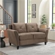 Lifestyle Solutions Harvard Loveseat in Brown Microfiber Upholstery