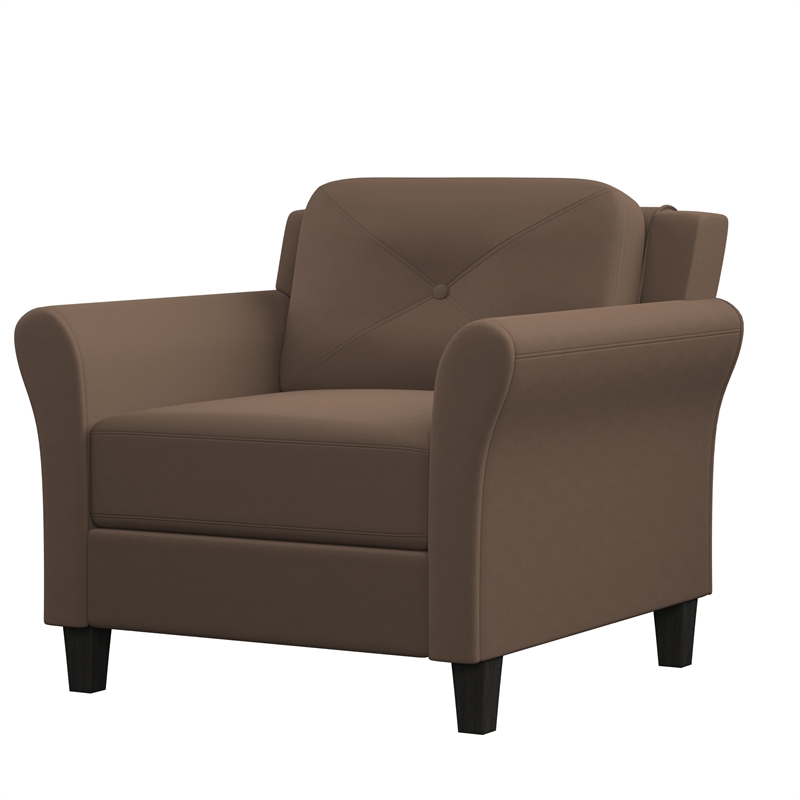 Lifestyle Solutions Harvard Chair in Brown Microfiber Upholstery