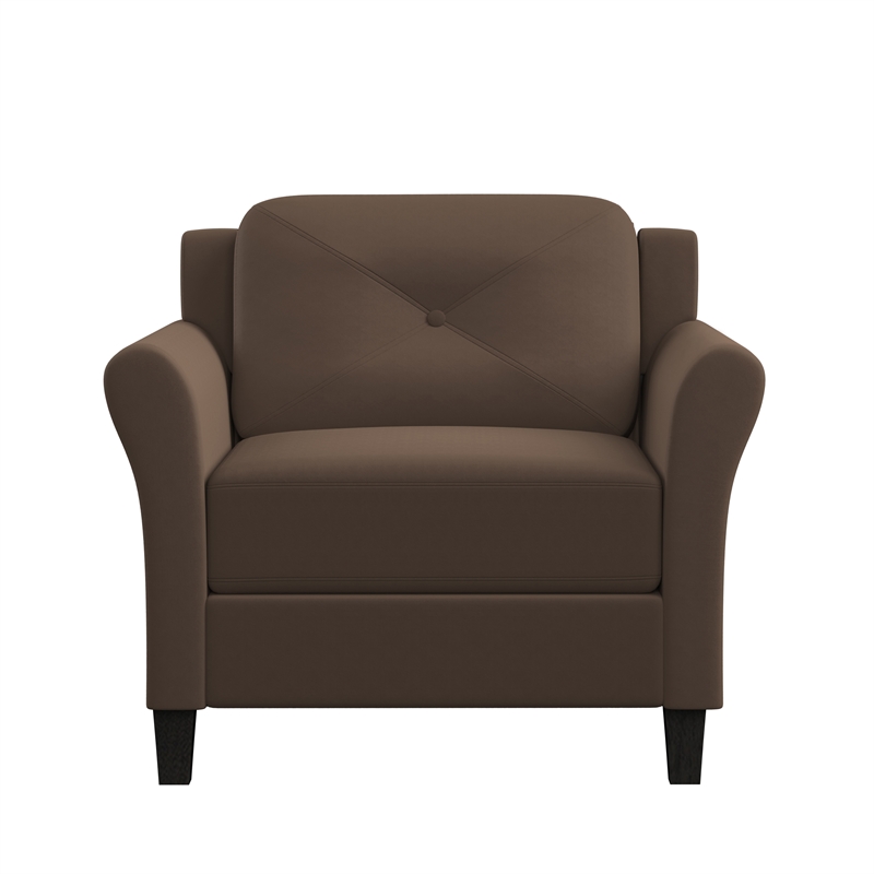 Lifestyle Solutions Harvard Chair in Brown Microfiber Upholstery