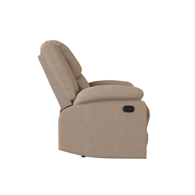 Relax-A-Lounger Dayton Recliner in Beige Microfiber Upholstery