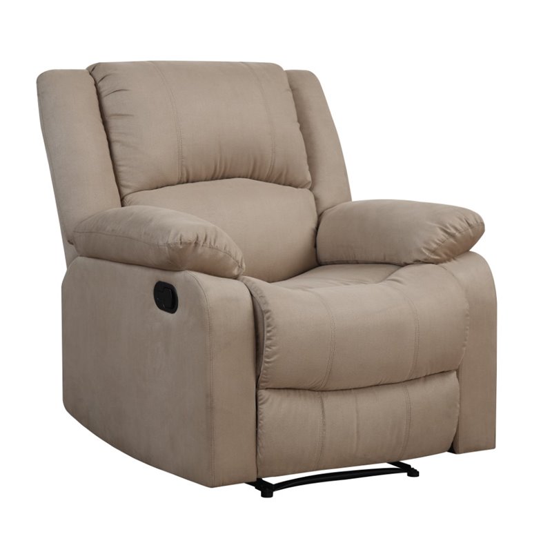 Relax-A-Lounger Dayton Recliner in Beige Microfiber Upholstery