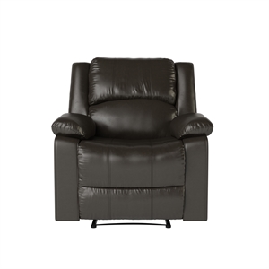 relax-a-lounger pittsburg recliner in java brown faux leather