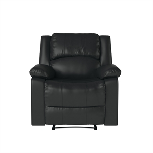 Relax-A-Lounger Oakland Recliner in Black Faux Leather Upholstery