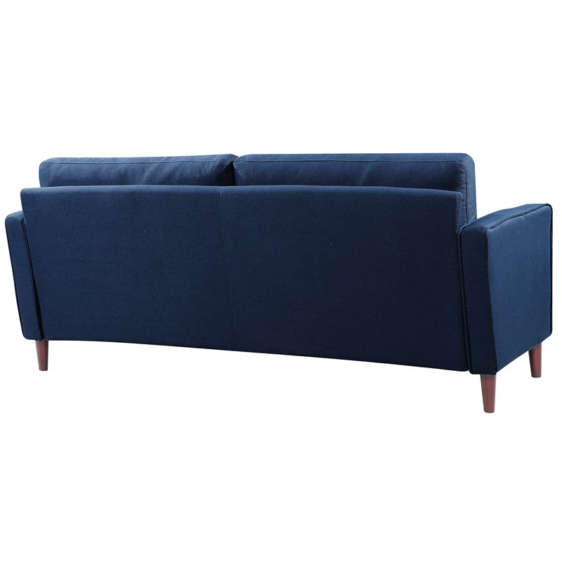 Lifestyle Solutions Poltrona Lexington Con Cuscini Inclusi - Telaio In Legno Massello, Rivestimento Blu Navy, Costruzione A Molle - 4